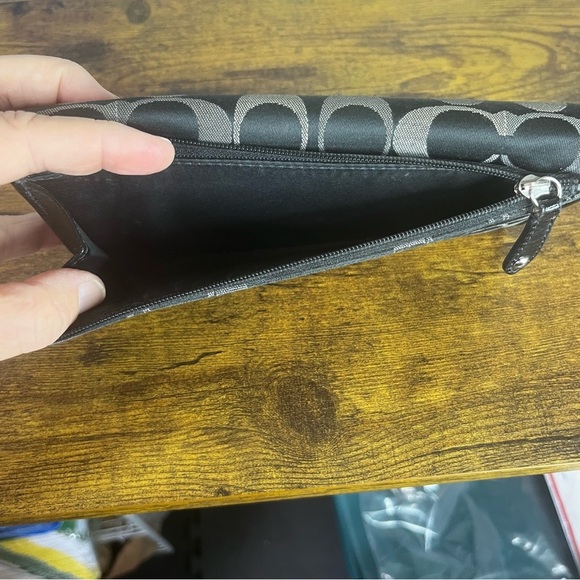 Coach Alexandra Signature Slim Envelope Wallet 7.5 X4 Zip Pockets Leather Trim - Picture 11 of 11